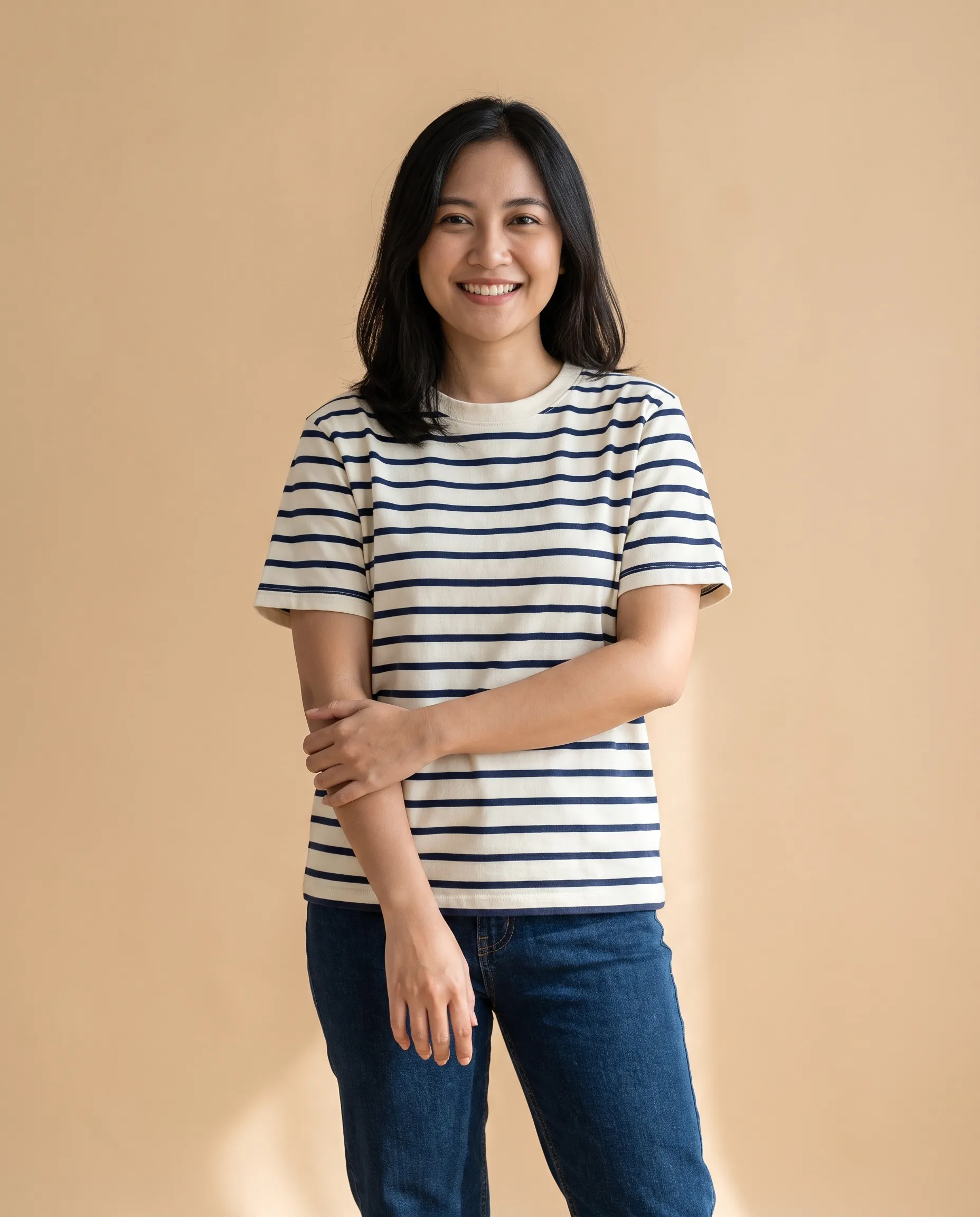 Kaus Sena warna Garis Navy